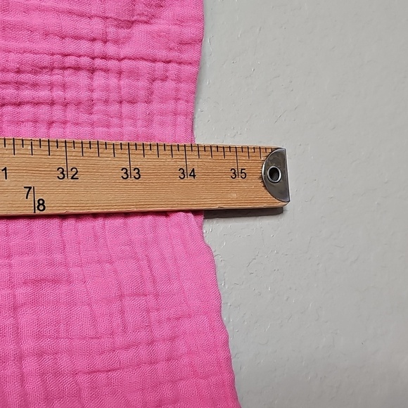 J. Crew Gauze Popover Short Sleeve‎ Pink Dress Medium - Picture 8 of 9